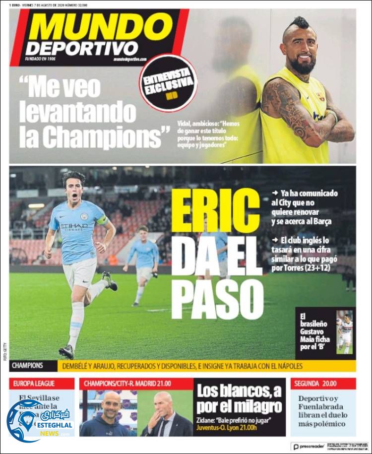 روزنامه ورزشی موندو دپورتیوو جمعه 17 مرداد 1399