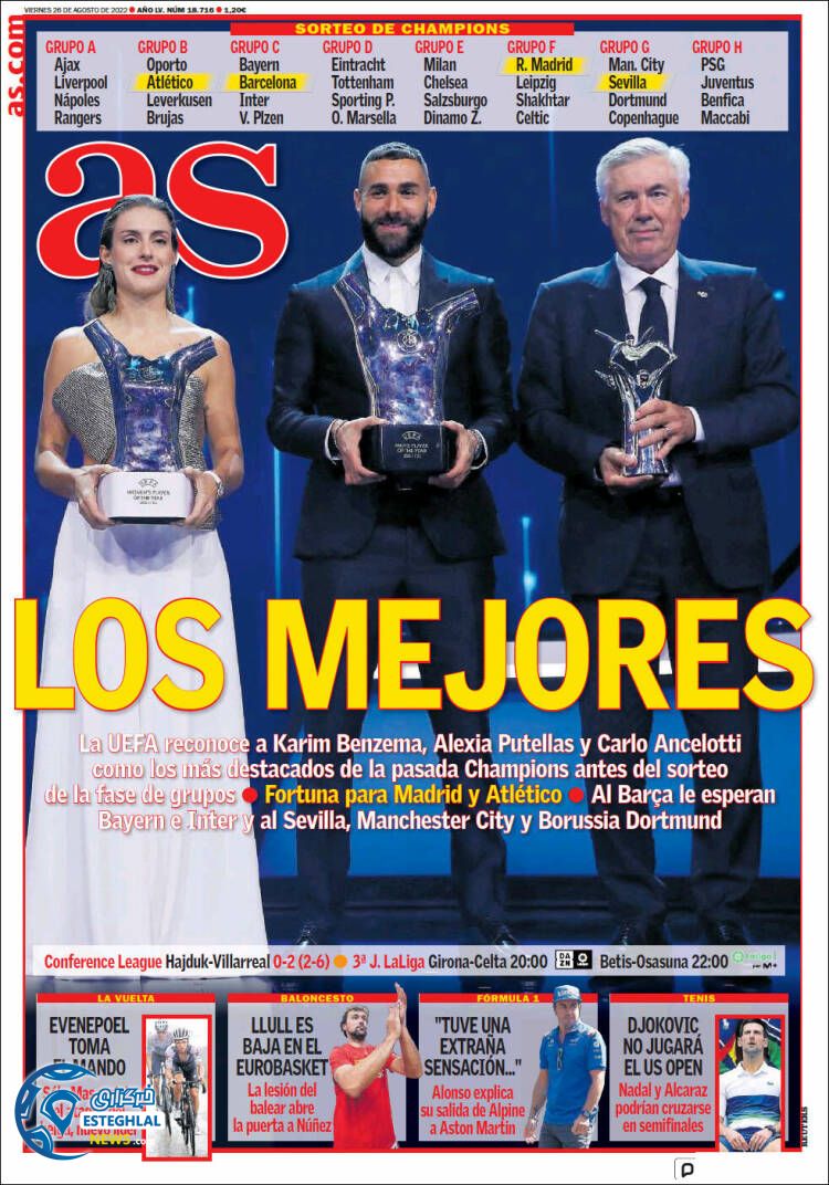 روزنامه ورزشی آ اس جمعه 4 شهریور 1401