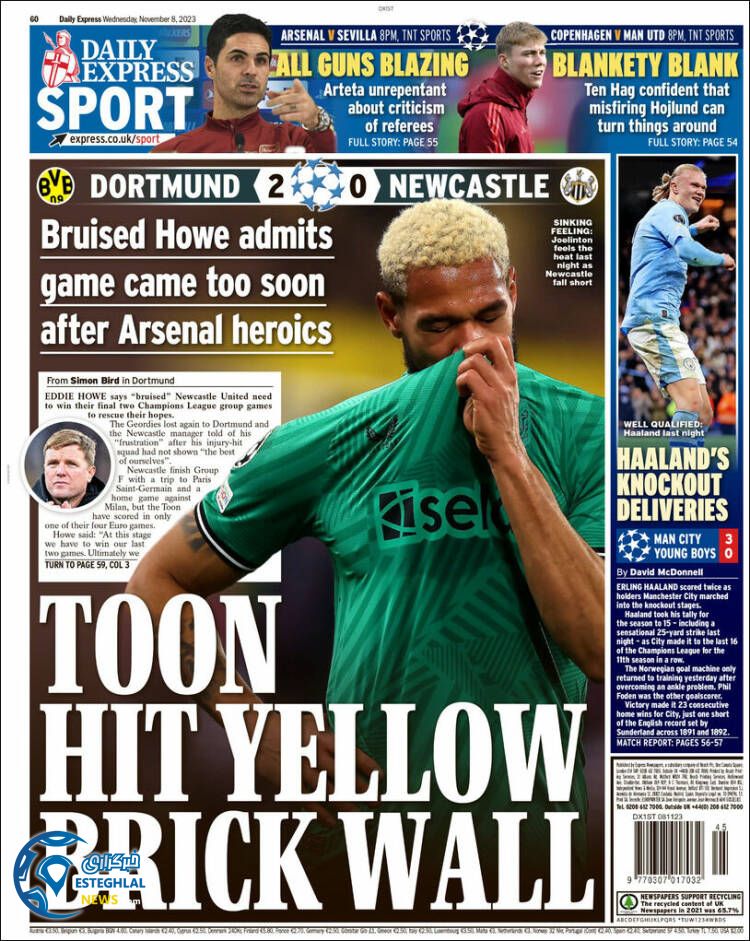 روزنامه ورزشی اکسپرس اسپورت چهارشنبه 17 آبان 1402 