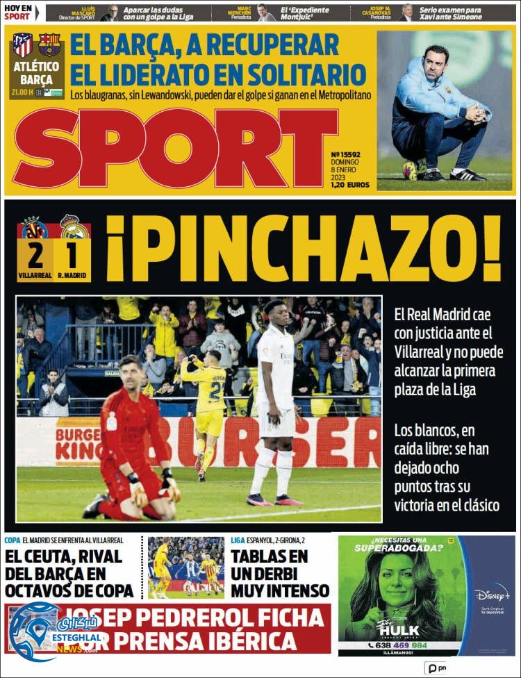 روزنامه ورزشی اسپورت یکشنبه 18 دی 1401 