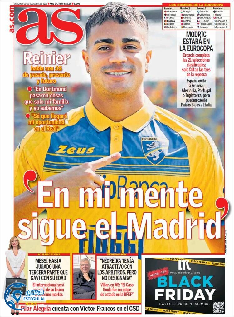 روزنامه ورزشی آ اس چهارشنبه 1 آذر 1402 