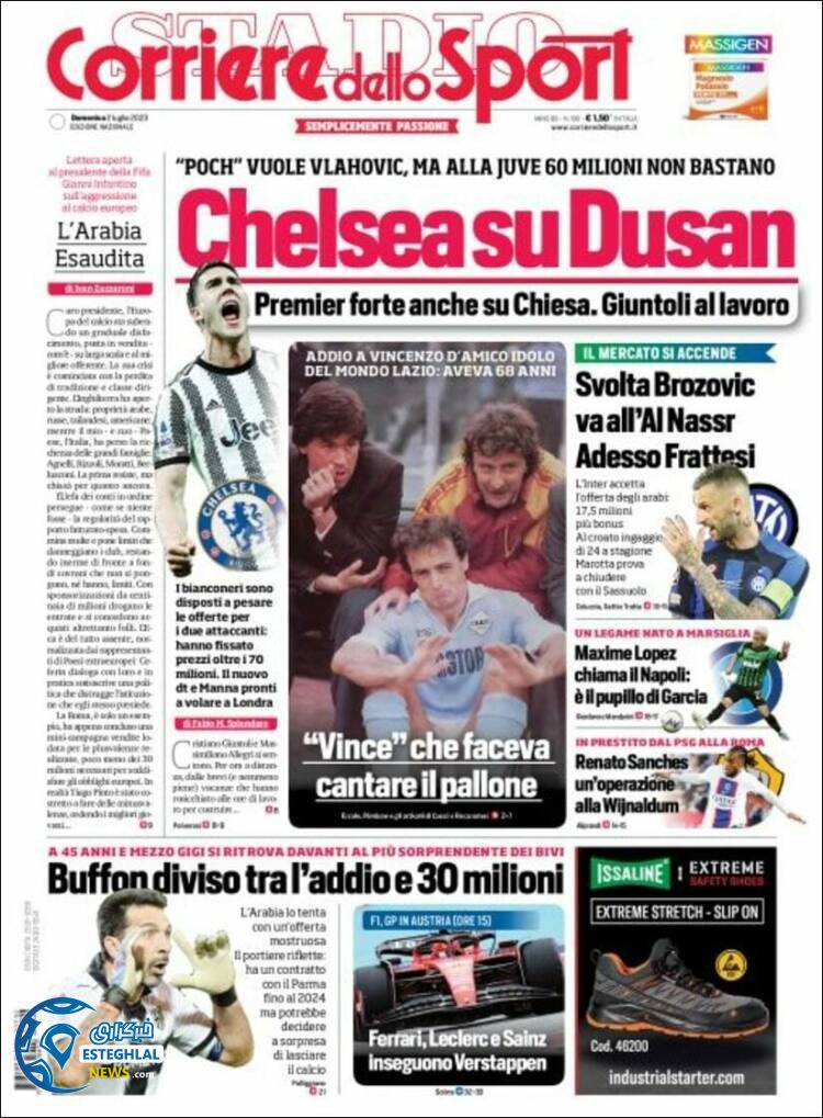 روزنامه ورزشی کوریره دلو اسپورت یکشنبه 11 تیر 1402 