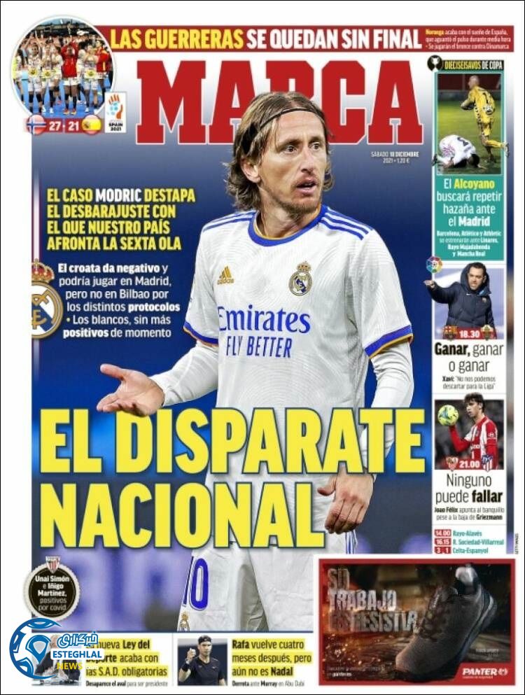 روزنامه ورزشی مارکا شنبه 27 آذر 1400