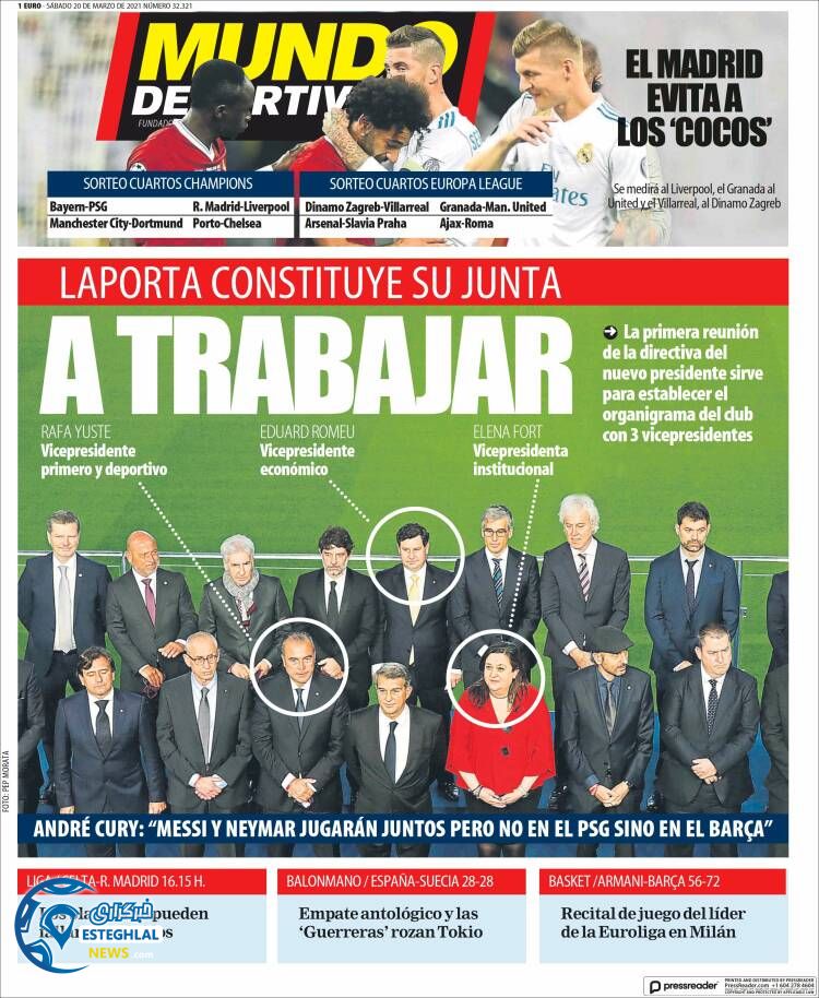 روزنامه ورزشی موندو دپورتیوو شنبه 30 اسفند 1399