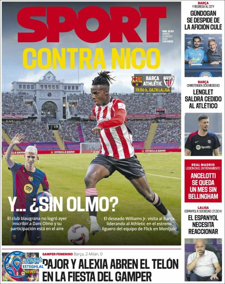 روزنامه  ورزشی  اسپورت شنبه 3 شهریور 1403 