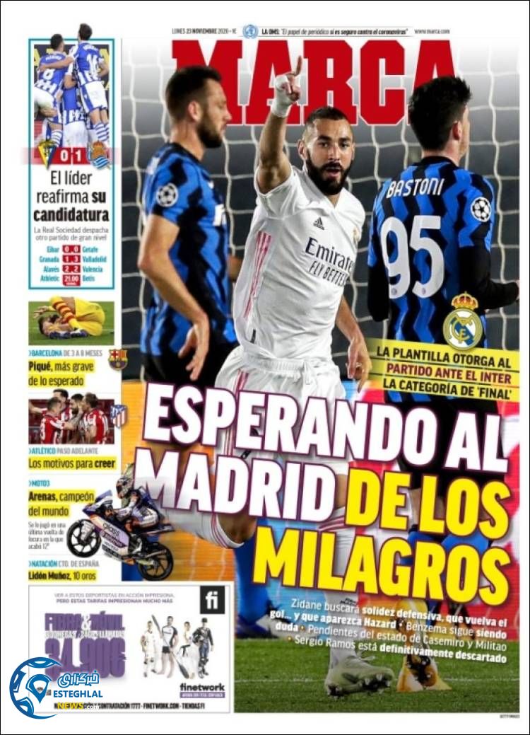 روزنامه ورزشی مارکا دوشنبه 3 آذر 1399