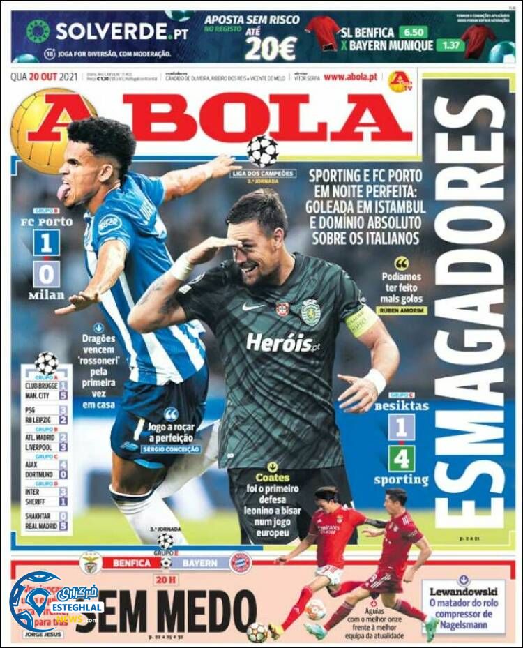 روزنامه ورزشی آبولا چهارشنبه 28 مهر 1400