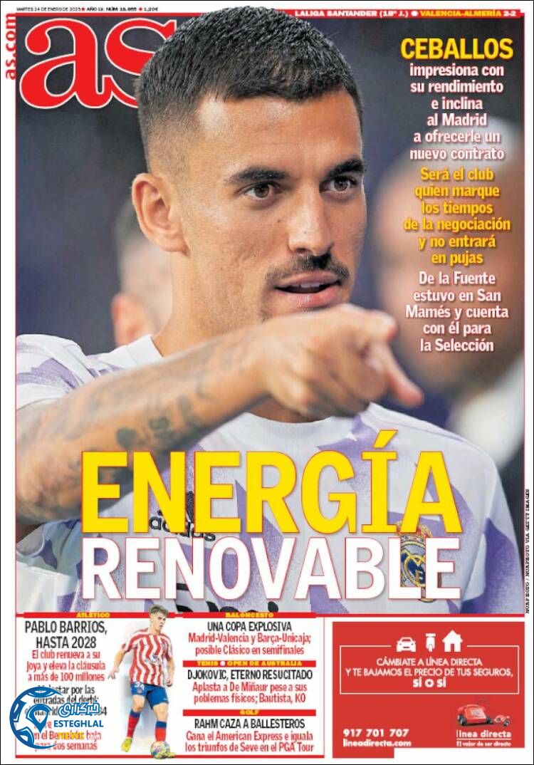 روزنامه ورزشی آ اس سه شنبه 4 بهمن 1401 