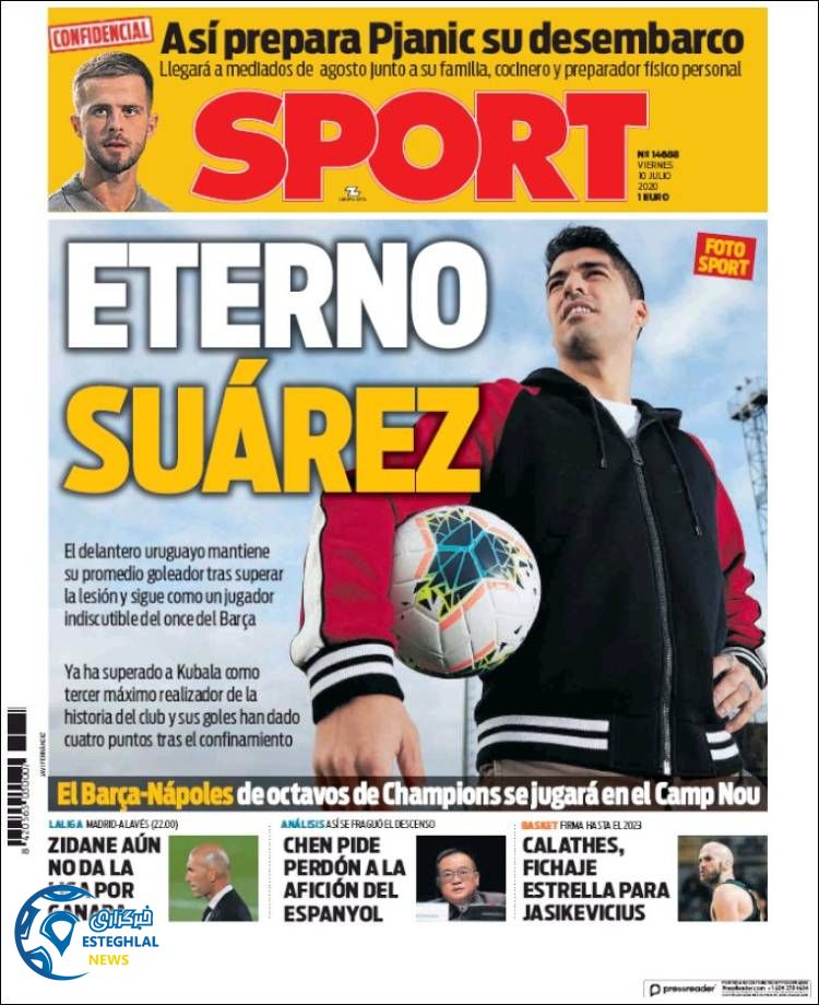 روزنامه ورزشی اسپورت جمعه 20 تیر 1399