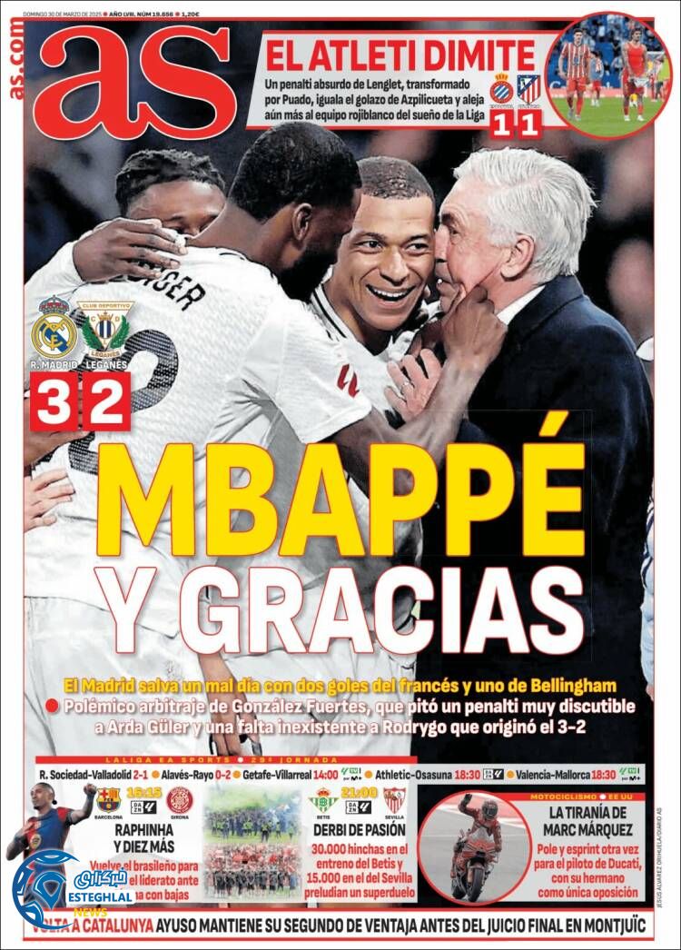 روزنامه  ورزشی آ اس یکشنبه 10 فروردین 1404 