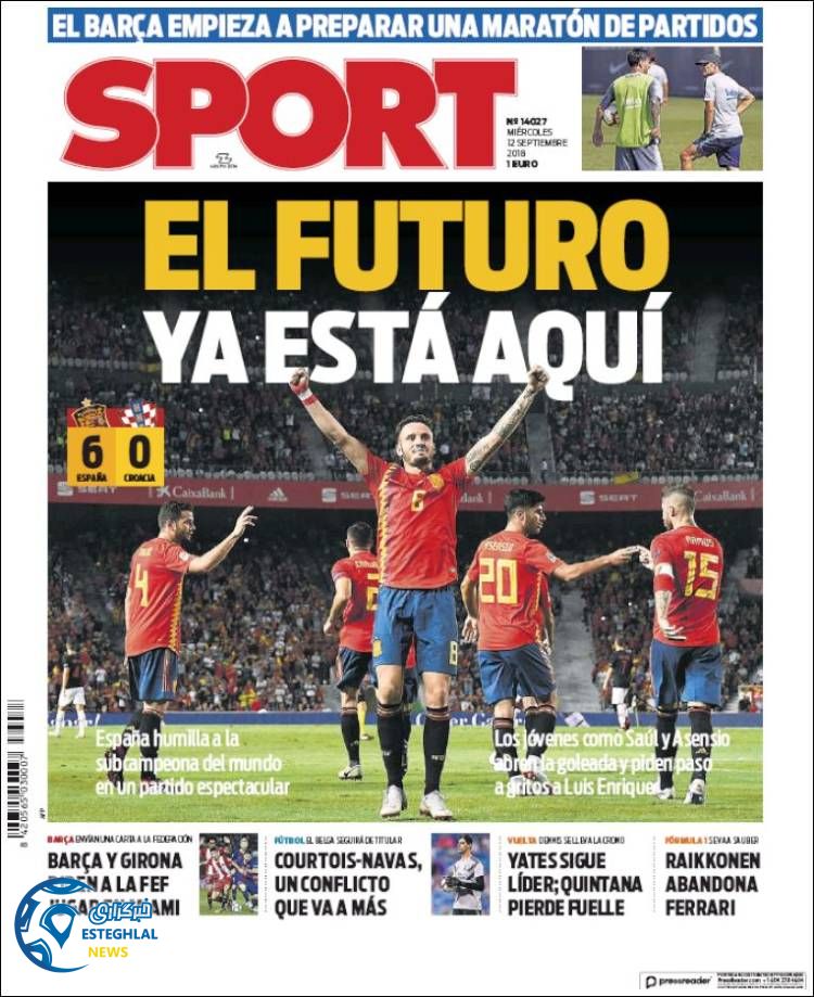 روزنامه ورزشی اسپورت چهارشنبه 21 شهریور 1397