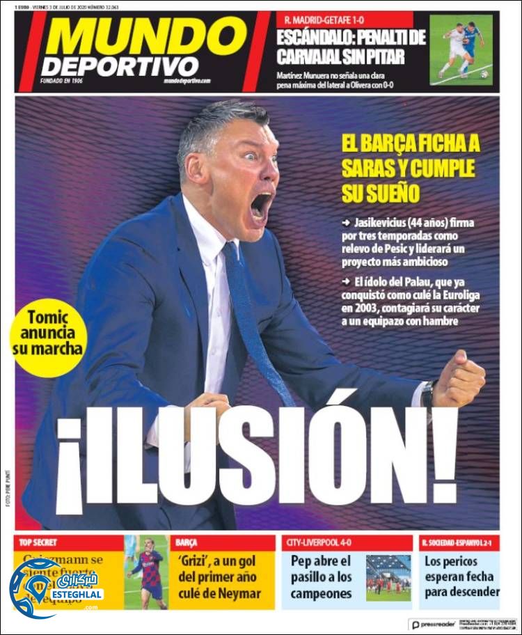 روزنامه ورزشی موندو دپورتیوو جمعه 13 تیر 1399