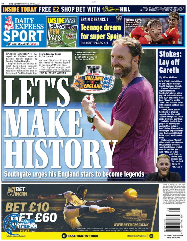 روزنامه ورزشی اکسپرس اسپورت چهارشنبه 20 تیر 1403 