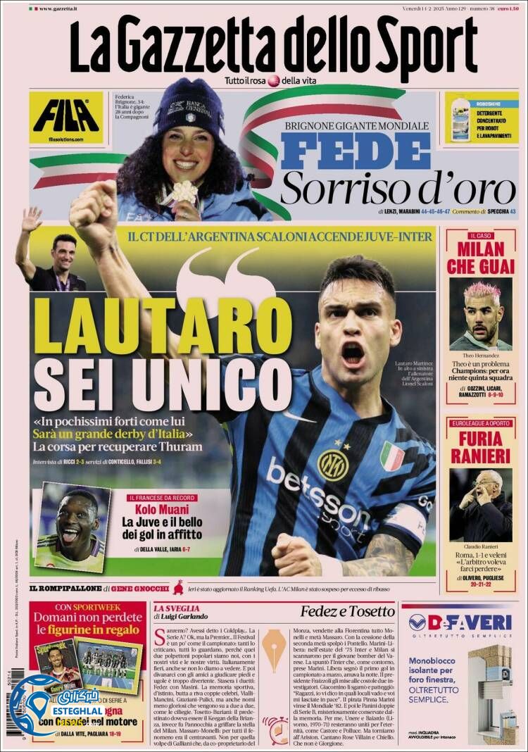 روزنامه  ورزشی گاتزتا دلواسپورت جمعه 26 بهمن 1403 