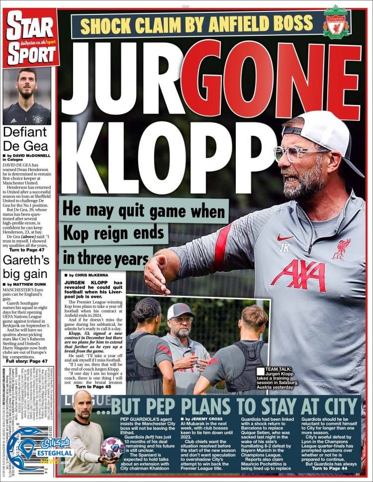 روزنامه ورزشی استار اسپورت سه شنبه 28 مرداد 1399