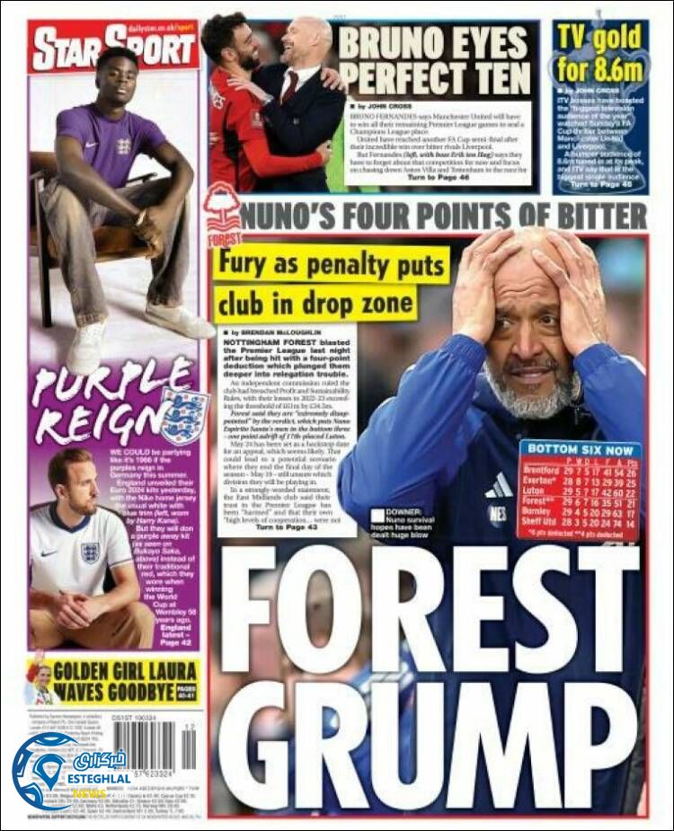 روزنامه  ورزشی استار اسپورت سه شنبه 29 اسفند 1402 