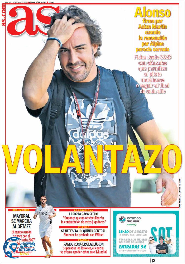 روزنامه ورزشی آ اس سه شنبه 11 مرداد 1401 