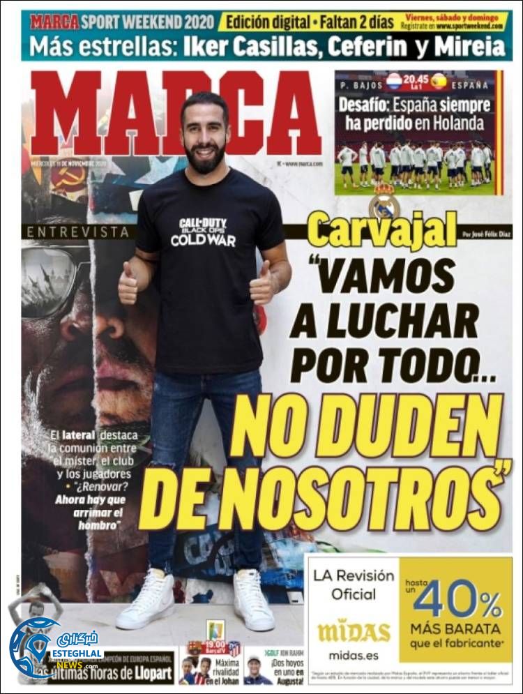 روزنامه ورزشی مارکا چهارشنبه 21 آبان 1399