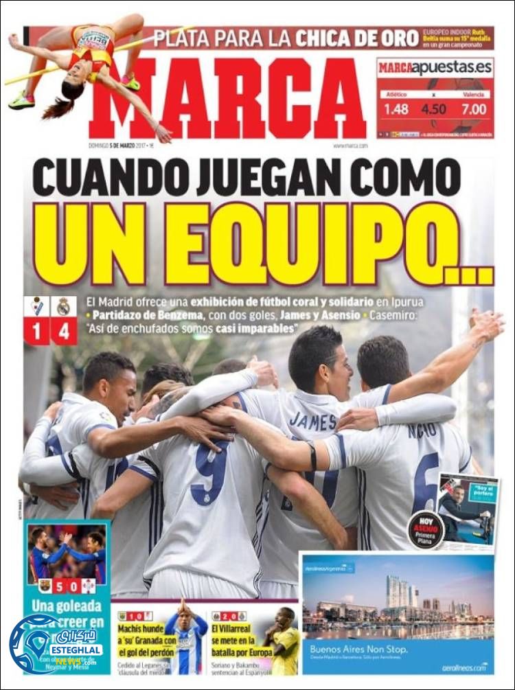 روزنامه های ورزشی جهان 15 اسفند