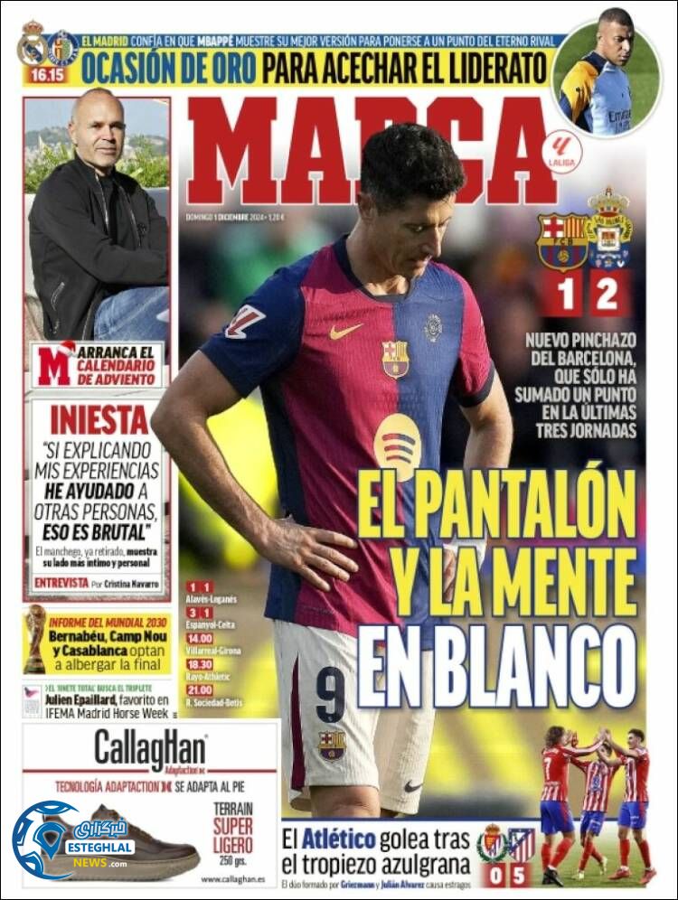 روزنامه ورزشی مارکا یکشنبه 11 آذر 1403 