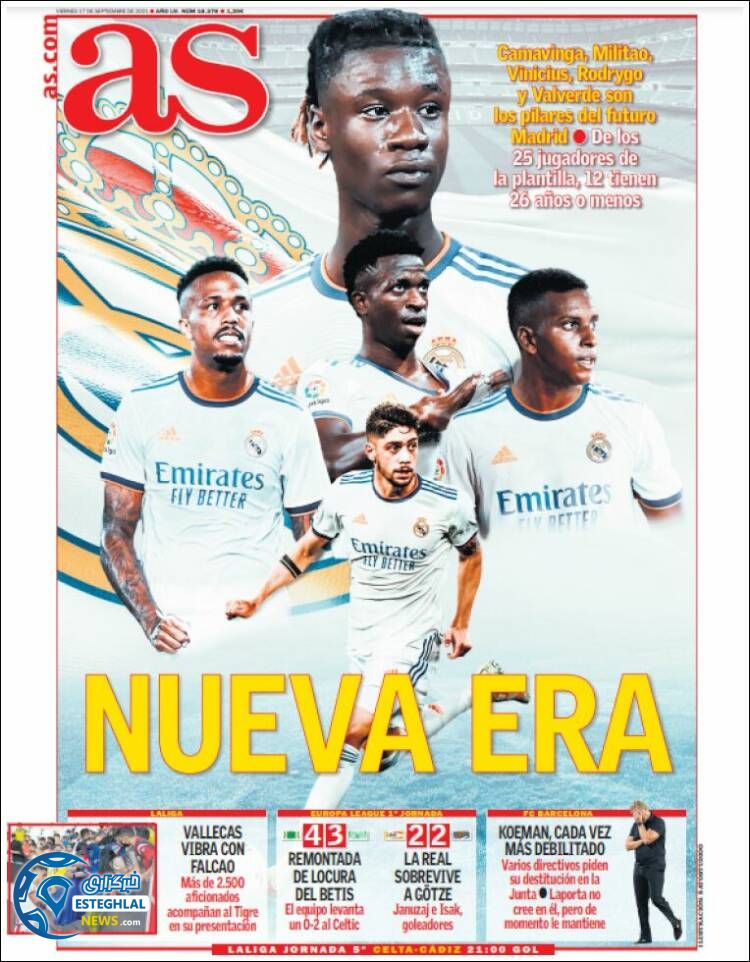 روزنامه ورزشی آ اس جمعه 26 شهریور 1400