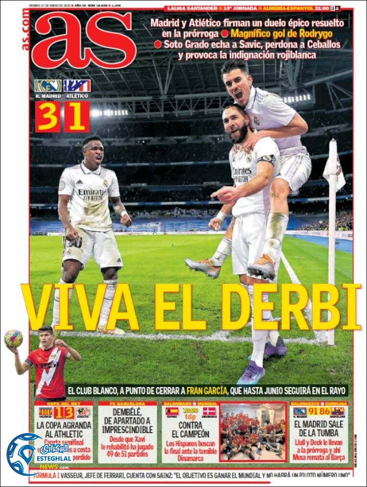 روزنامه ورزشی آاس جمعه 7 بهمن 1401 