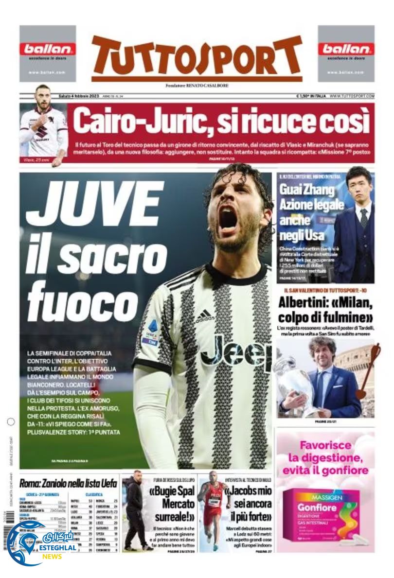 روزنامه ورزشی توتو اسپورت شنبه 15 بهمن 1401 