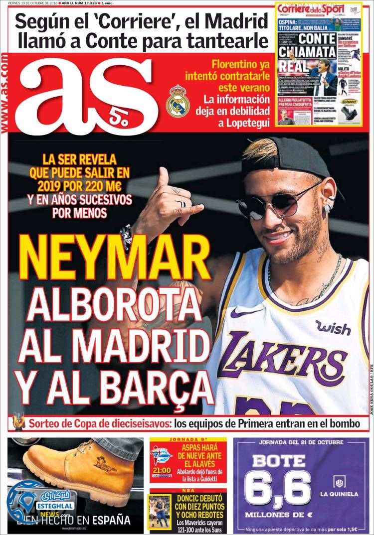 روزنامه ورزشی آ اس جمعه 27 مهر 1397