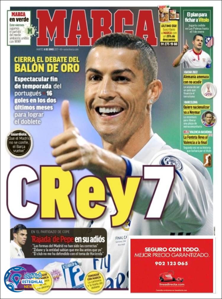 روزنامه های ورزشی جهان 16 خرداد