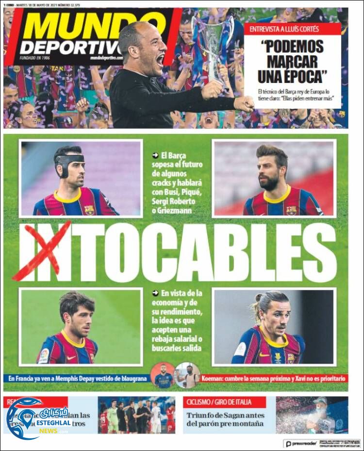 روزنامه ورزشی موندو دپورتیوو سه شنبه 28 اردیبهشت 1400