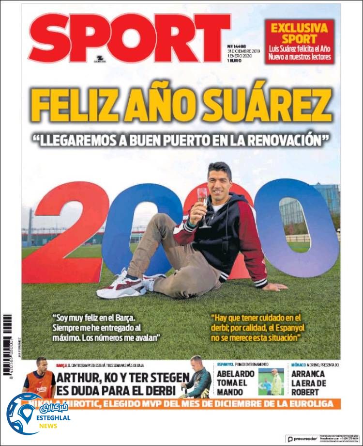 روزنامه ورزشی  اسپورت سه شنبه 10 دی 1398