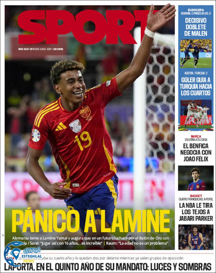 روزنامه ورزشی  اسپورت چهارشنبه 13 تیر 1403 