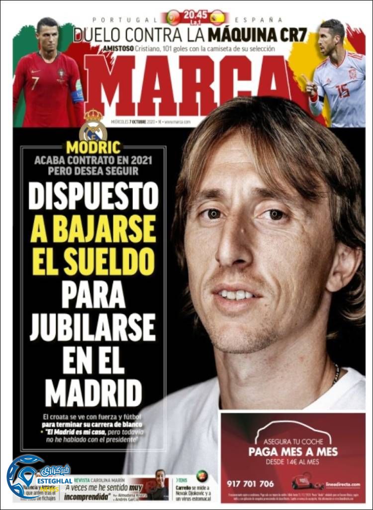 روزنامه ورزشی مارکا چهارشنبه 16 مهر 1399