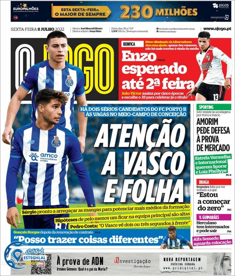 روزنامه ورزشی اوجوگو جمعه 17 تیر 1401