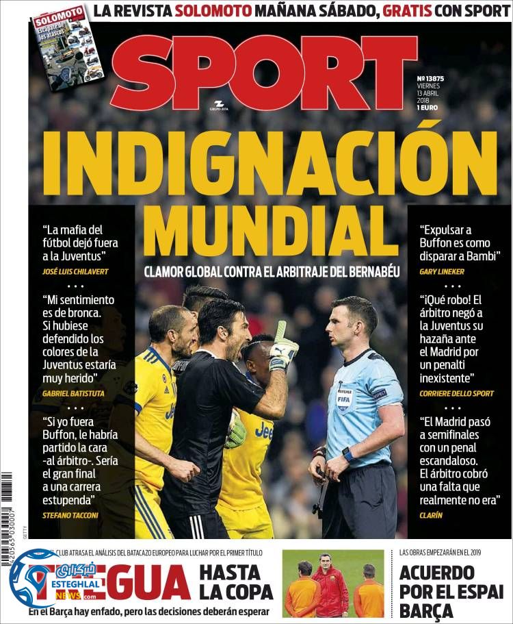 روزنامه ورزشی اسپورت جمعه 24 فروردین 1397