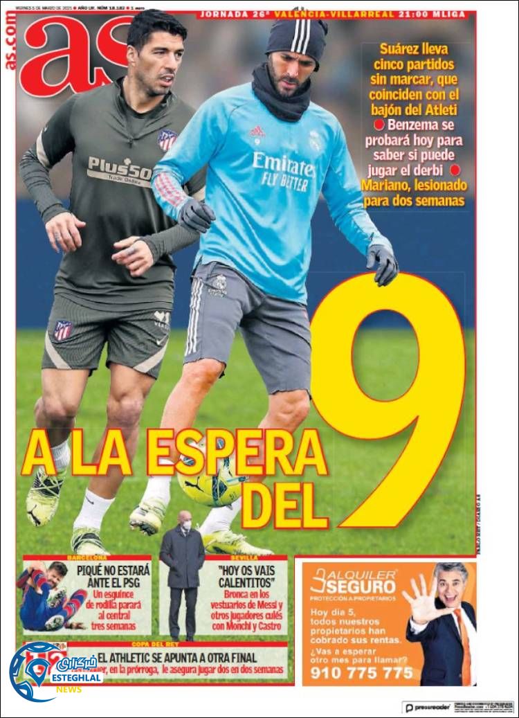 روزنامه ورزشی آاس جمعه 15 اسفند 1399