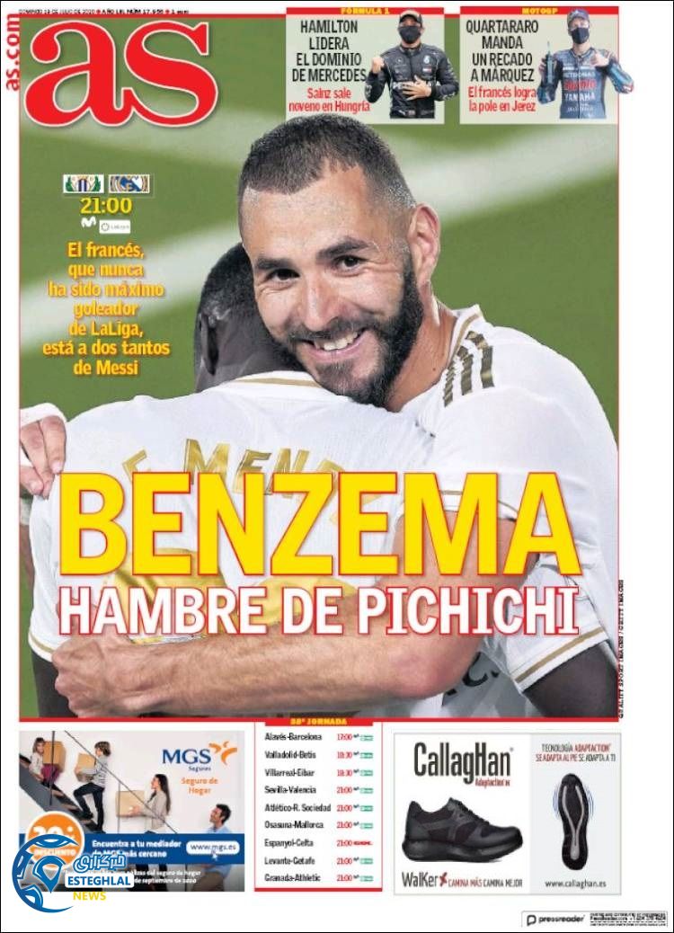 روزنامه ورزشی آاس یکشنبه 29 تیر 1399