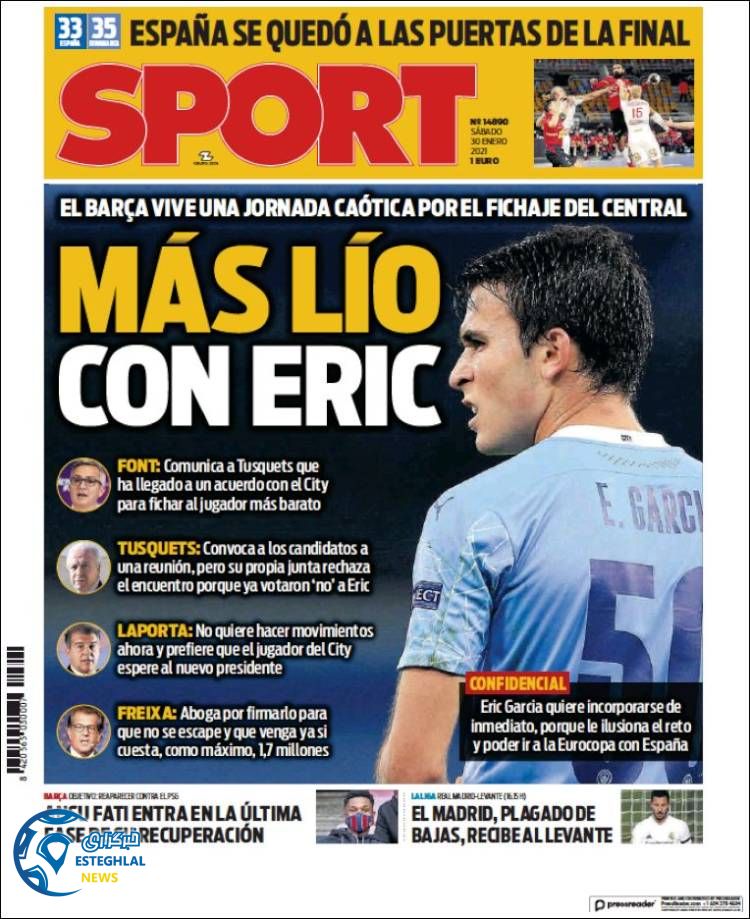 روزنامه ورزشی اسپورت شنبه 11 بهمن 1399