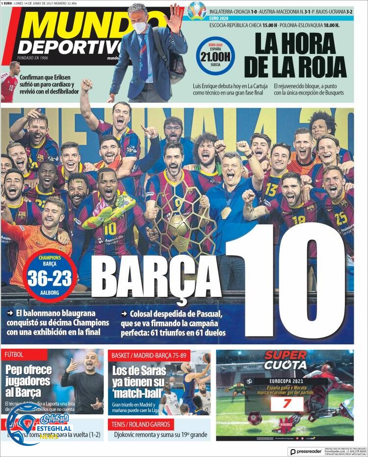 روزنامه ورزشی موندو دپورتیوو دوشنبه 24 خرداد 1400