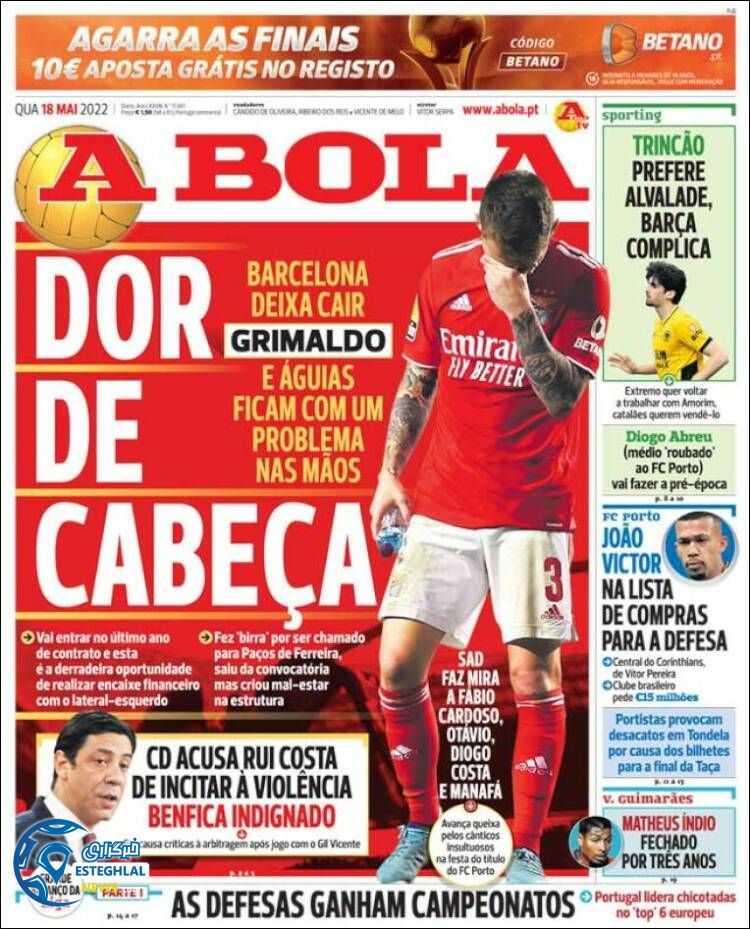 روزنامه ورزشی آبولا چهارشنبه 28 اردیبهشت 1401