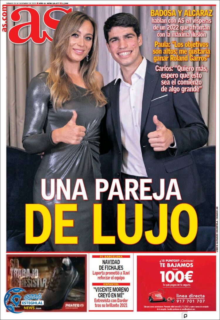 روزنامه ورزشی آ اس شنبه 4 دی 1400