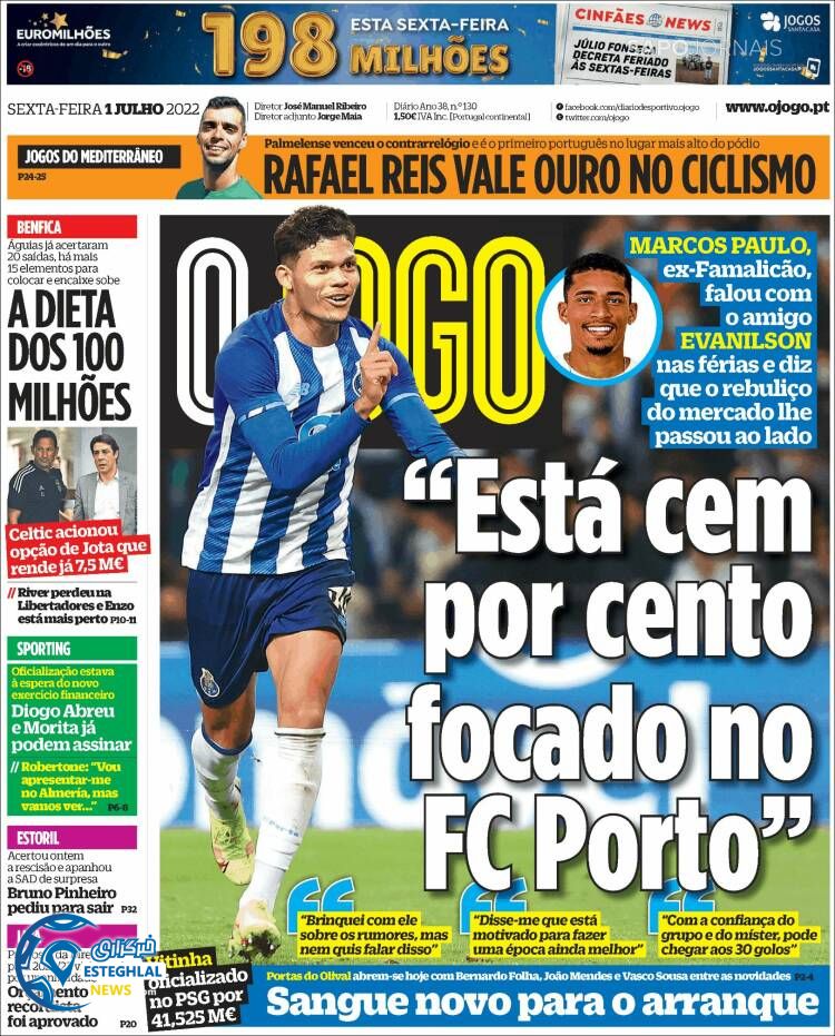 روزنامه ورزشی اوجوگو جمعه 10 تیر 1401