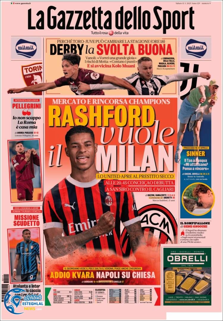 روزنامه ورزشی گاتزتا دلو  اسپورت شنبه 22 دی 1403 