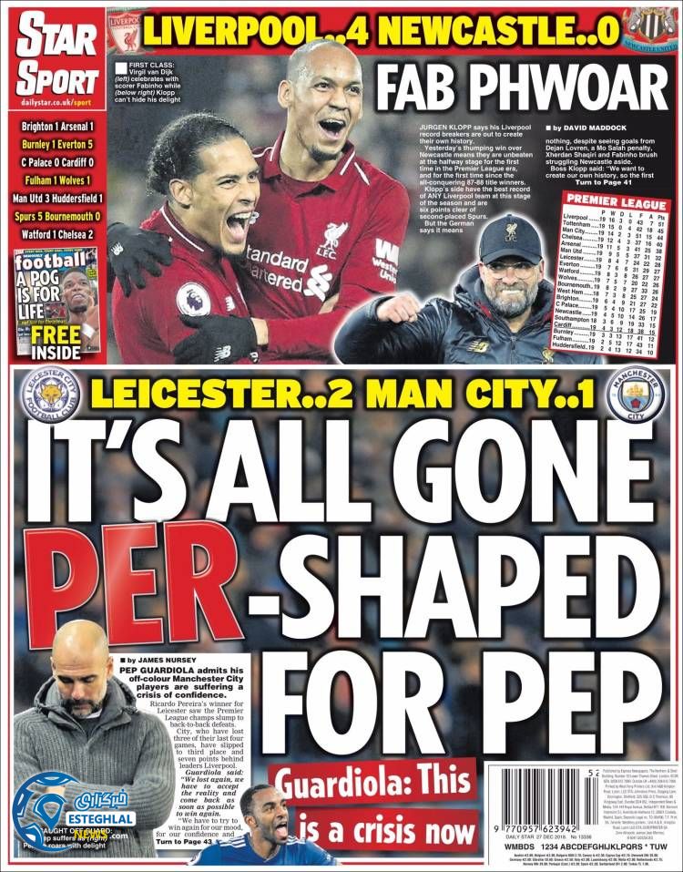 روزنامه ورزشی استار اسپورت پنجشنبه 6 دی 1397