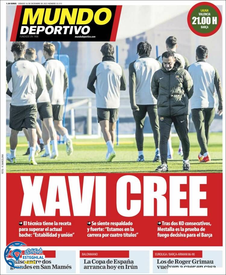 روزنامه ورزشی موندو دپورتیوو شنبه 25 آذر 1402 