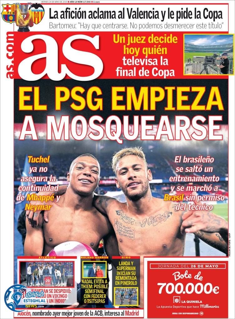 روزنامه ورزشی آاس جمعه 3 خرداد 1398