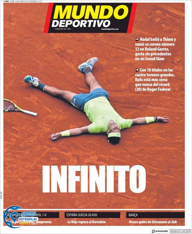 روزنامه ورزشی موندو دپورتیوو دوشنبه 20 خرداد 1398