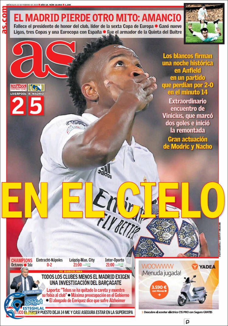 روزنامه ورزشی آاس چهارشنبه 3 اسفند 1401 