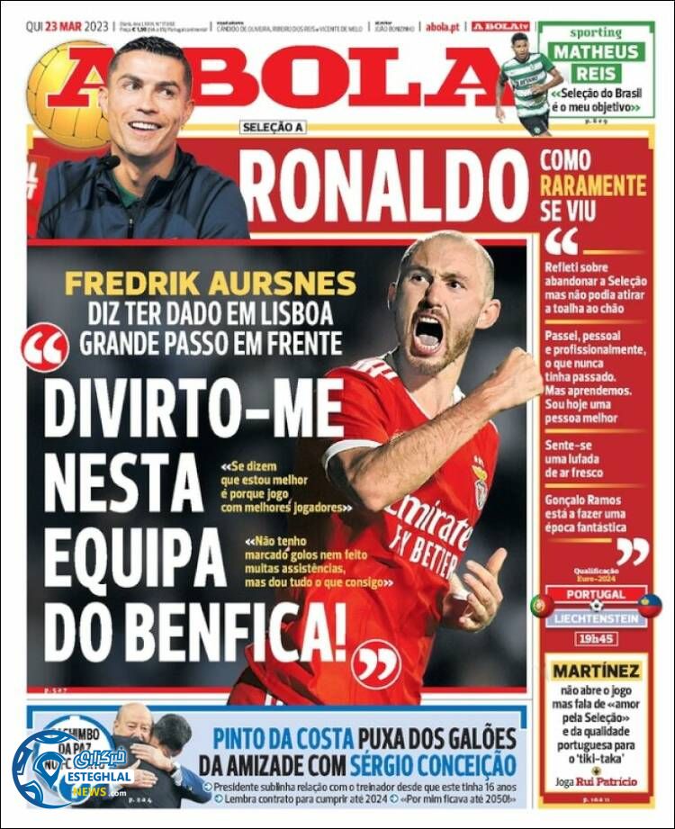 روزنامه ورزشی آبولا پنجشنبه 3 فروردین 1402 