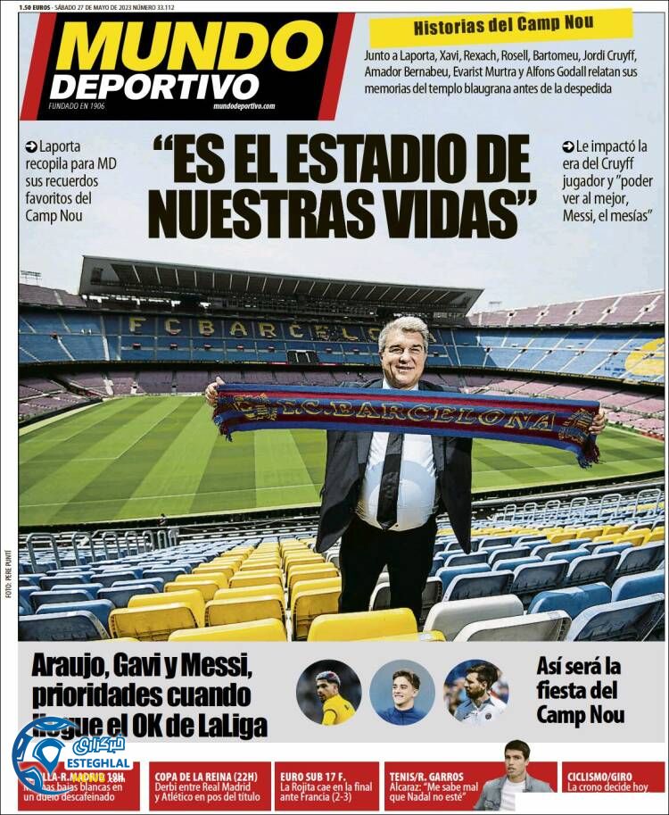 روزنامه  ورزشی موندو پورتیوو شنبه 6 خرداد 1402 